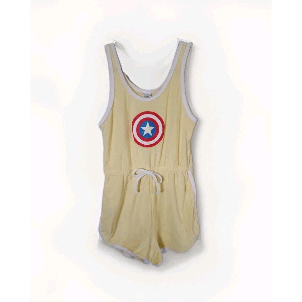 Marvel Captain America Yellow Terrycloth Romper Women’s size M Medium